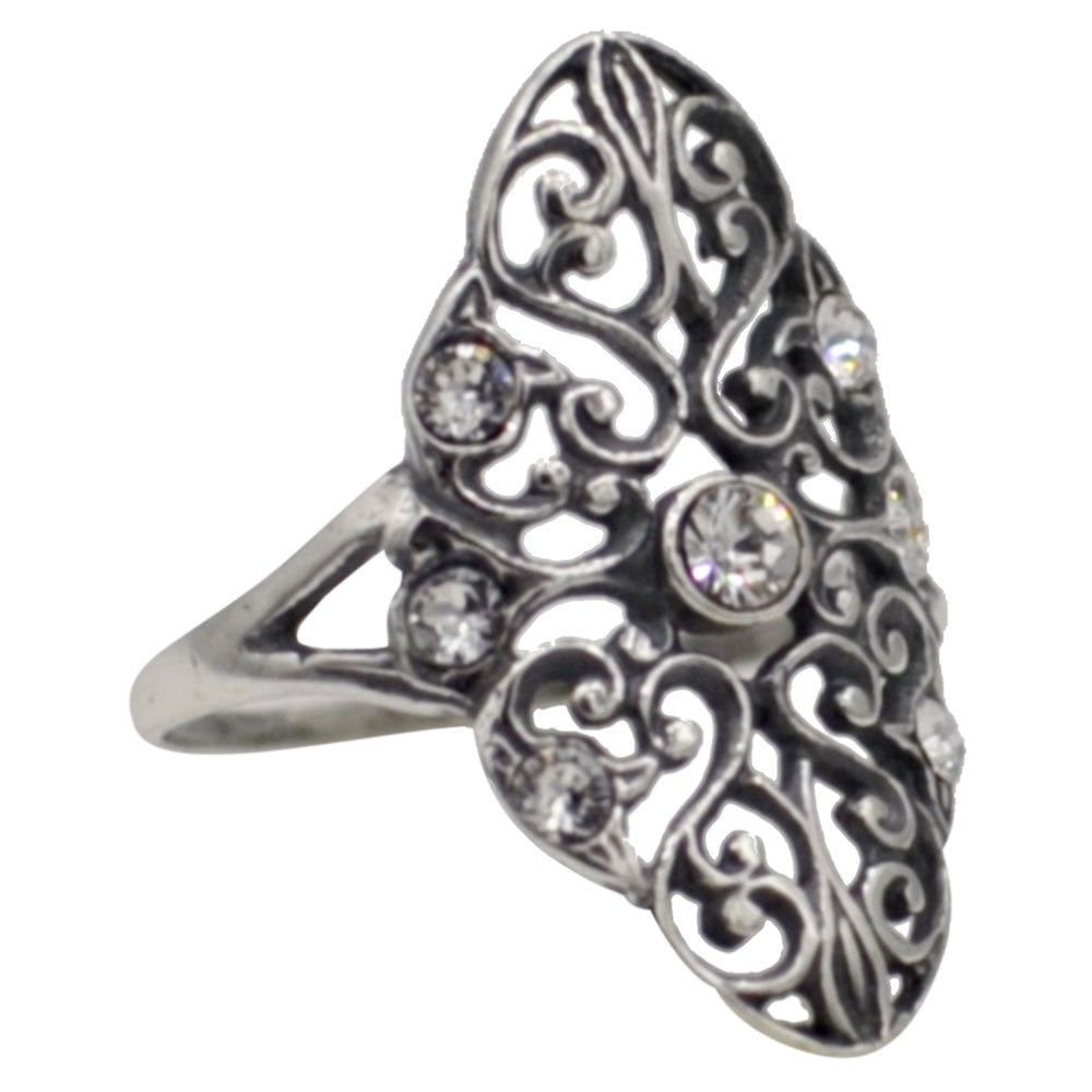 BAGUE ART DECO EN ARGENT 925 ET PIERRES SEMI PRECIEUSES - MY LITTLE VENDOME