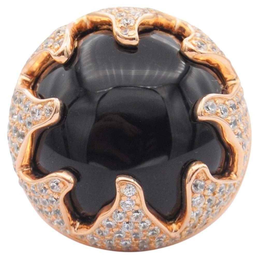 BAGUE BAKÉLITE NOIR & OR ROSE - MY LITTLE VENDOME