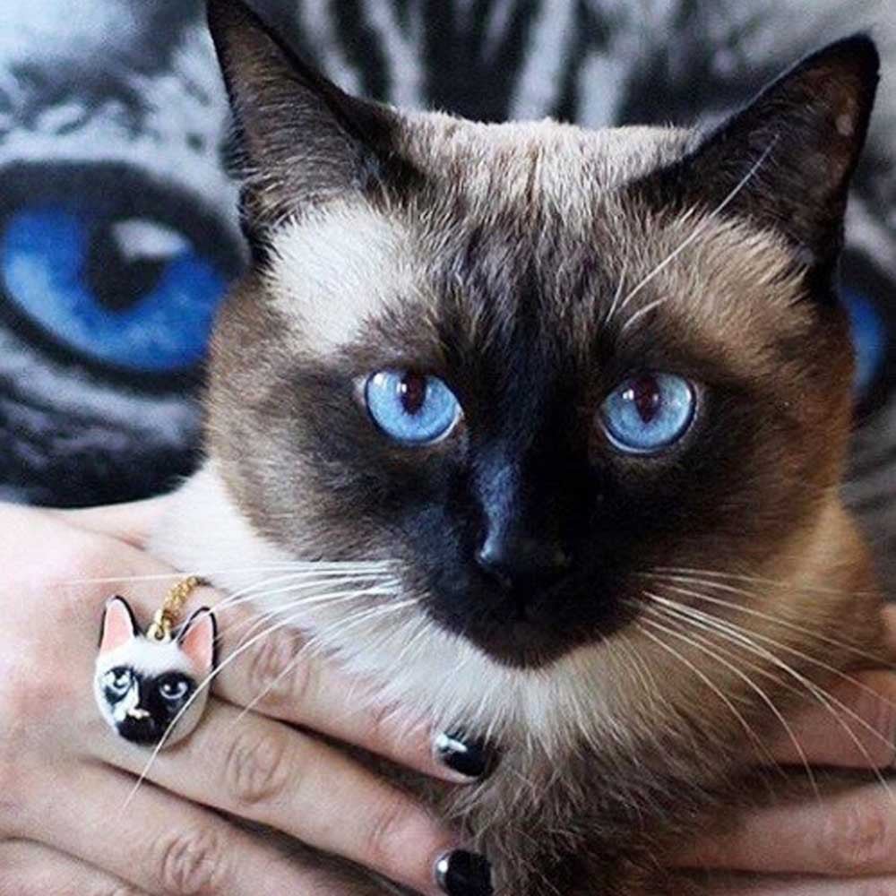 BAGUE CHAT SIAMOIS ÉMAILLÉE, BAGUE ANIMAL - MY LITTLE VENDOME