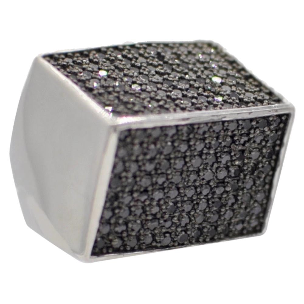 BAGUE CHEVALIERE CUBIQUE, CARRE EN ARGENT 925 ET PIERRES SEMI PRÉCIEUSES - MY LITTLE VENDOME