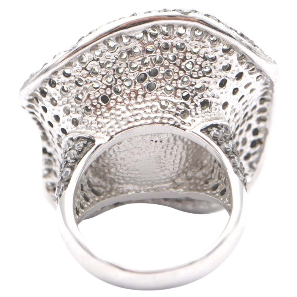 BAGUE FLEUR PERLE GRISE & CRISTAUX NATURELS - MY LITTLE VENDOME