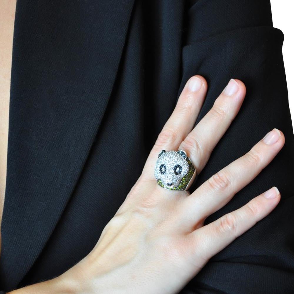 BAGUE PANDA PAVAGE ARGENT 925 - MY LITTLE VENDOME