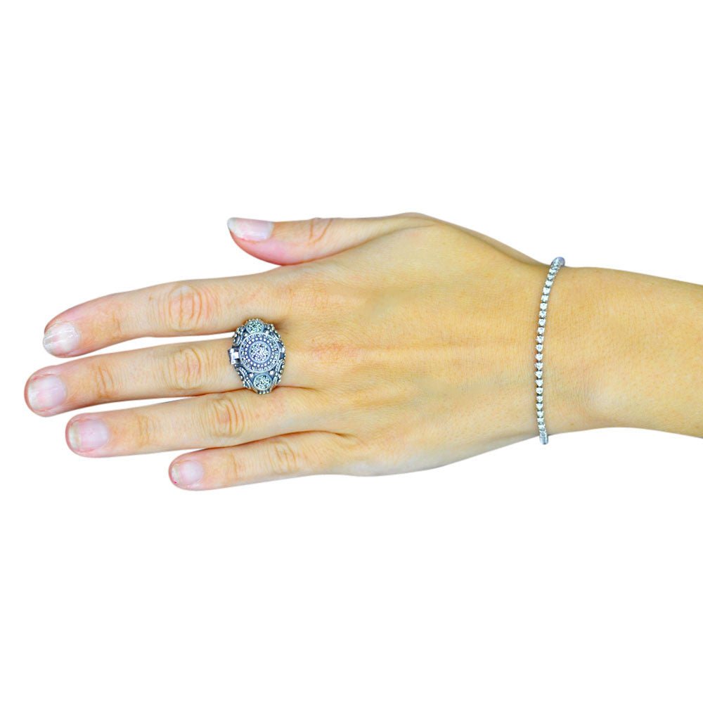 BAGUE POISON VINTAGE EN ARGENT 925 ET MARCASSITE - MY LITTLE VENDOME