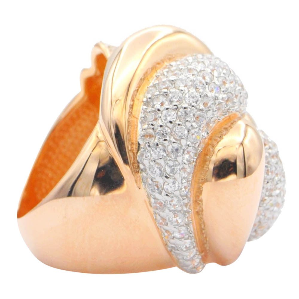 BAGUE SCULPTURE VERMEIL OR ROSE - CRISTAL DE ROCHE NATUREL - MY LITTLE VENDOME