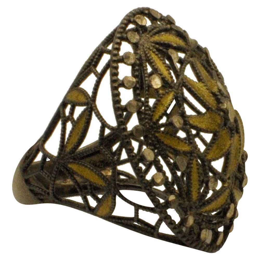 BAGUE VINTAGE ART NOUVEAU EN OR 14 CARATS ET ARGENT 925 - MY LITTLE VENDOME