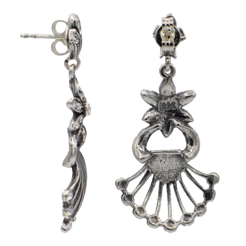 BOUCLE D'OREILLE ART DÉCO EN ARGENT 925 ET PIERRES SEMI PRÉCIEUSES - MY LITTLE VENDOME