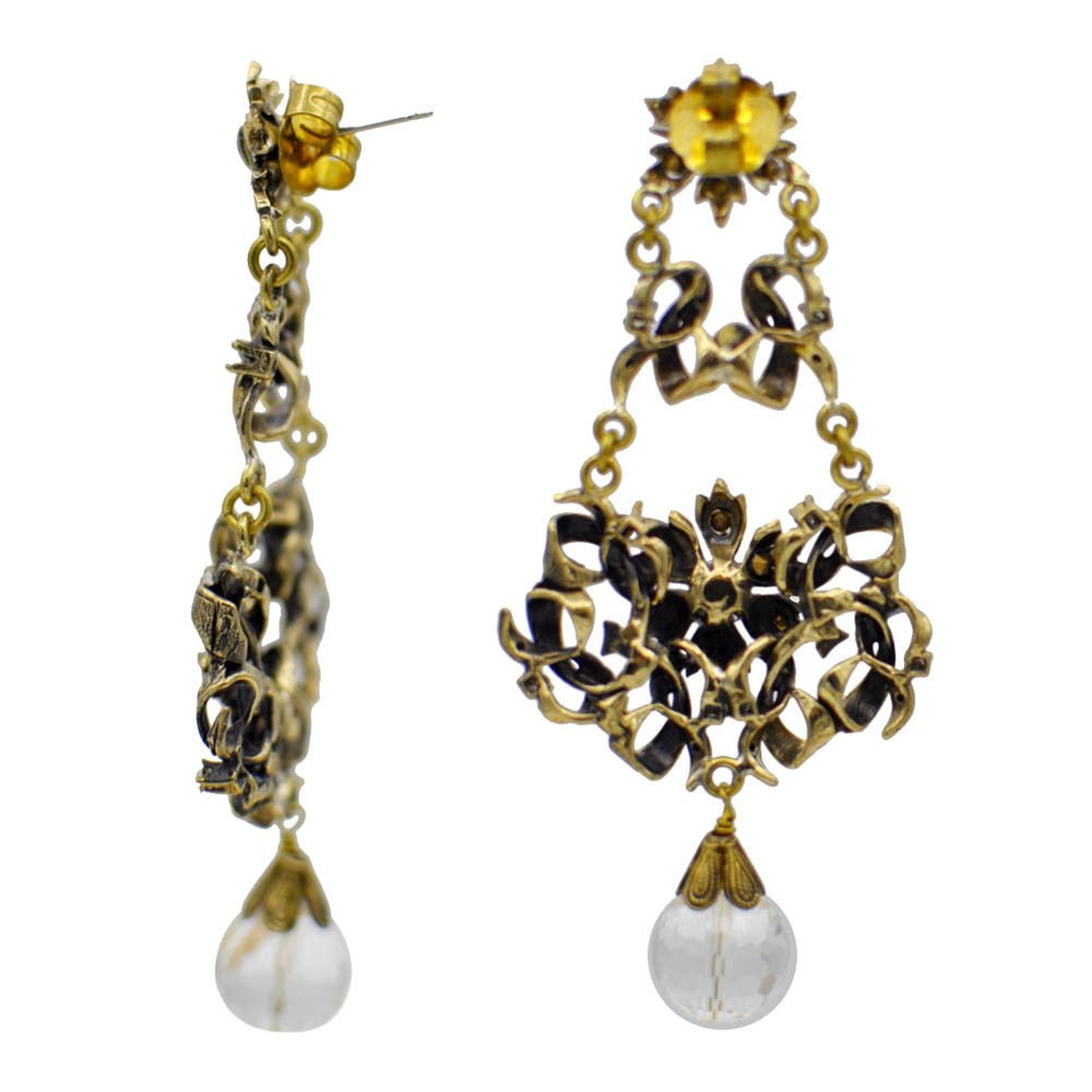 BOUCLES D'OREILLES VINTAGE, VERRE DE MURANO ET PIERRES NATURELLES - MY LITTLE VENDOME