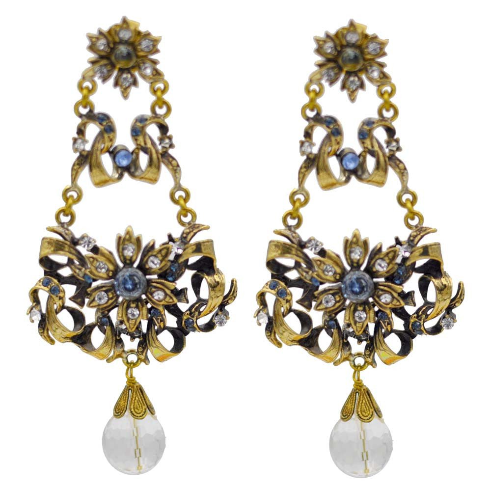 BOUCLES D'OREILLES VINTAGE, VERRE DE MURANO ET PIERRES NATURELLES - MY LITTLE VENDOME