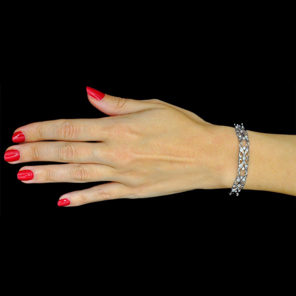 BRACELET CHAINE ART DÉCO EN ARGENT 925 ET PIERRES NATURELLES SEMI PRÉCIEUSES - MY LITTLE VENDOME