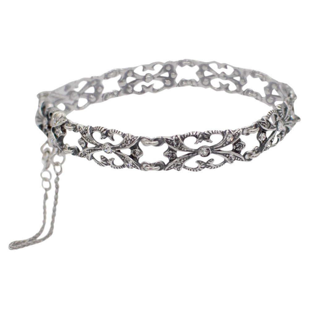 BRACELET CHAINE ART DÉCO EN ARGENT 925 ET PIERRES NATURELLES SEMI PRÉCIEUSES - MY LITTLE VENDOME