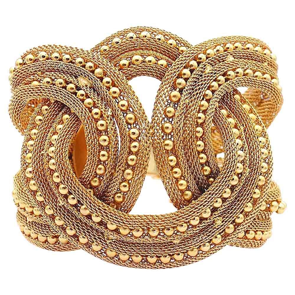 BRACELET MANCHETTE DOREE OR VENITIEN 14 CARATS - MY LITTLE VENDOME