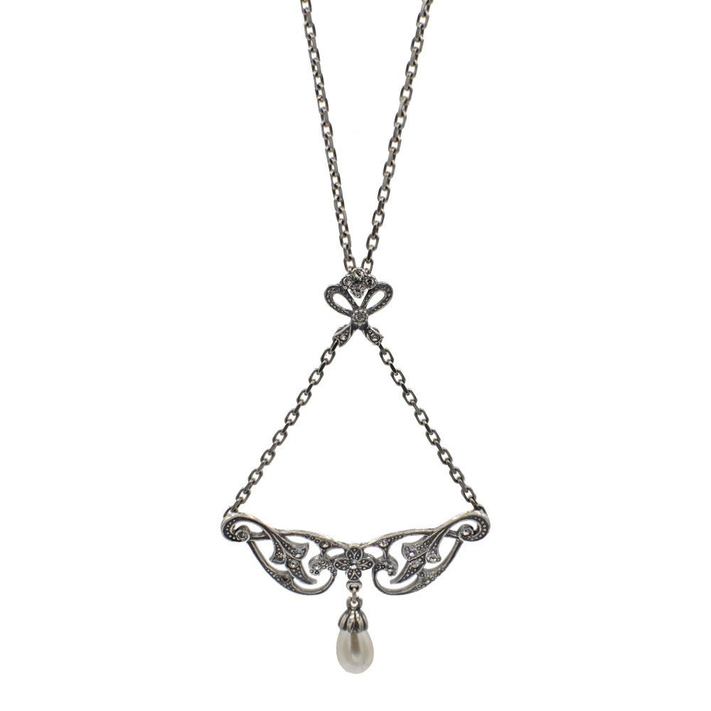 COLLIER ART DÉCO EN ARGENT 925, PERLE NATURELLE ET PIERRES SEMI PRÉCIEUSES - MY LITTLE VENDOME