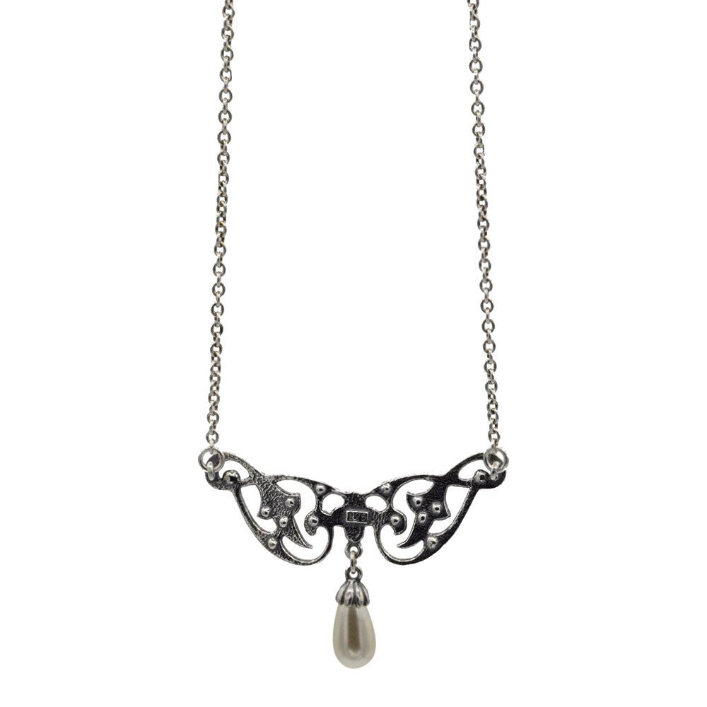 COLLIER ART DÉCO EN ARGENT 925, PERLE NATURELLE ET PIERRES SEMI PRÉCIEUSES - MY LITTLE VENDOME