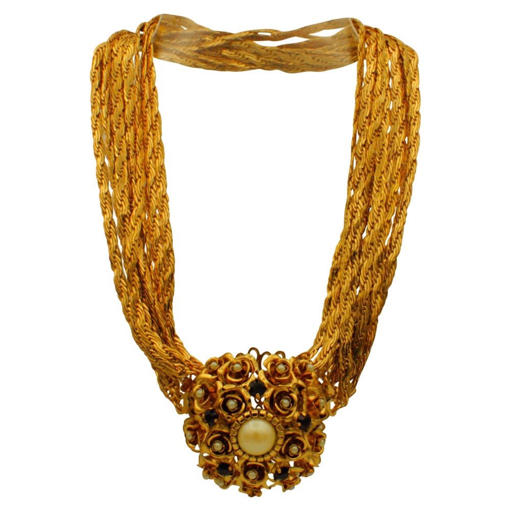 COLLIER PIERRE GRENAT COLLIER PIERRE SEMI PRECIEUSE FLEUR COLLIER PLASTRON COLLIER ART NOUVEAU COLLIER FEMME - MY LITTLE VENDOME