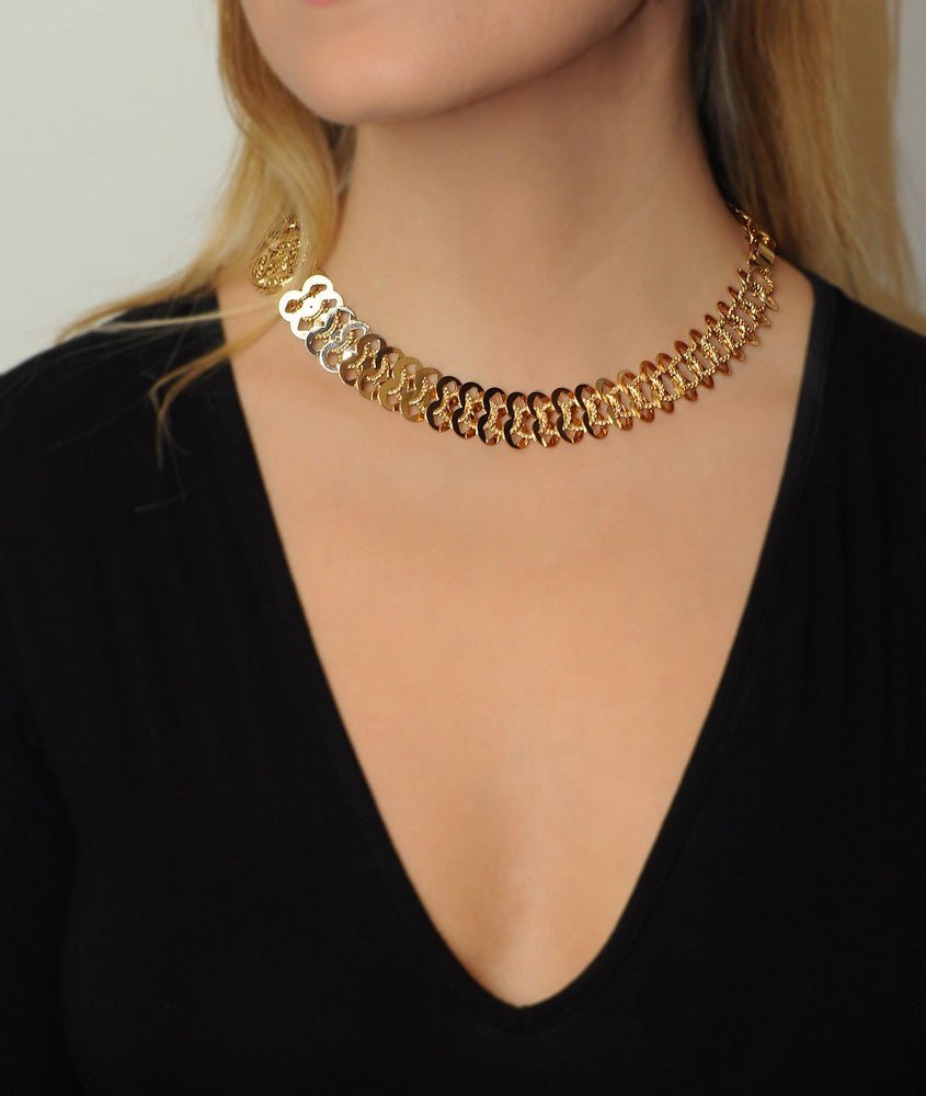 COLLIER RAS DE COU DORE COLLIER OR VENITIEN 14 CARATS COLLIER FEMME COLLIER BOHO COLLIER RAS DE COU OR - MY LITTLE VENDOME