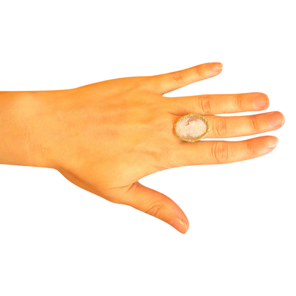 BAGUE CAMÉE ANCIEN EN OR 14 CARATS & ARGENT 925 | BIJOUX CAMEE - MY LITTLE VENDOME