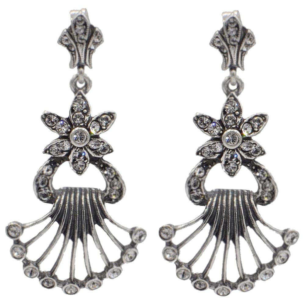 BOUCLE D'OREILLE ART DÉCO EN ARGENT 925 ET PIERRES SEMI PRÉCIEUSES - MY LITTLE VENDOME