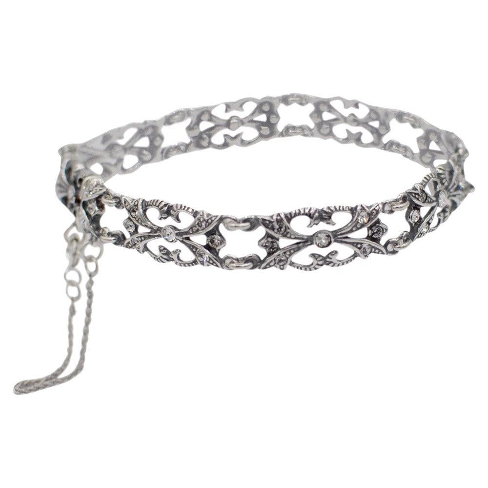 BRACELET CHAINE ART DÉCO EN ARGENT 925 ET PIERRES NATURELLES SEMI PRÉCIEUSES - MY LITTLE VENDOME