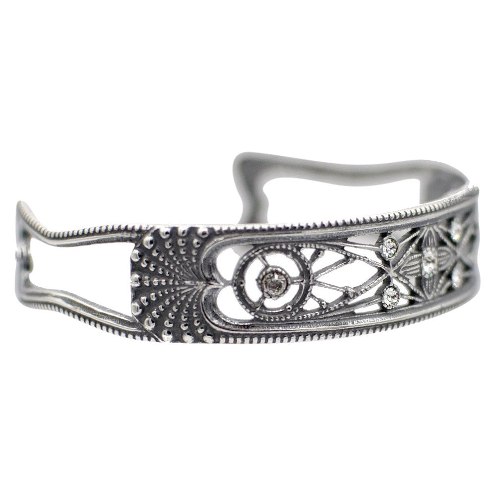 BRACELET JONC EN ARGENT ART DECO ET PIERRES SEMI PRÉCIEUSES - MY LITTLE VENDOME