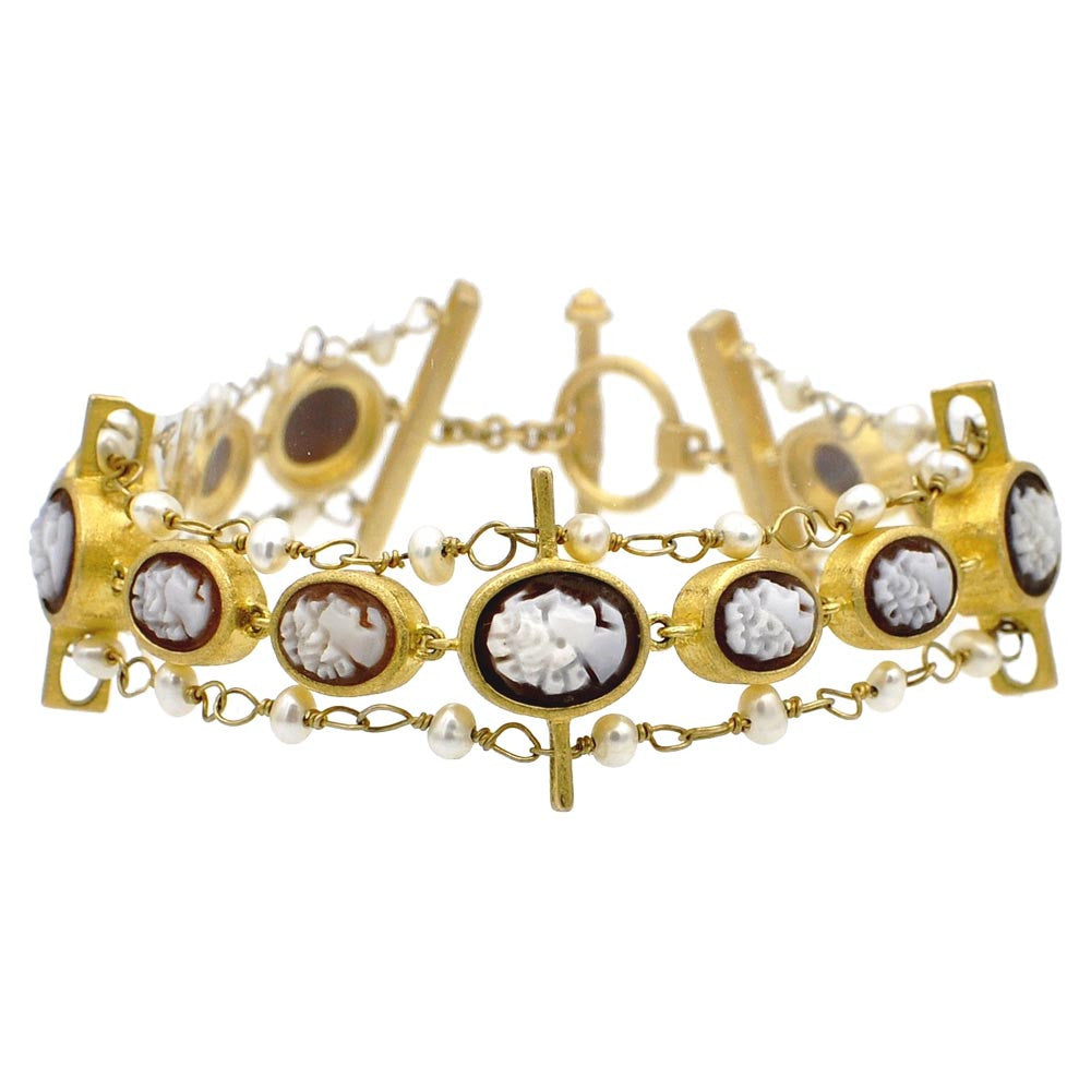 CAMÉE BRACELET CHAINE EN OR VERMEIL BROSSÉ| BIJOUX CAMÉE - MY LITTLE VENDOME