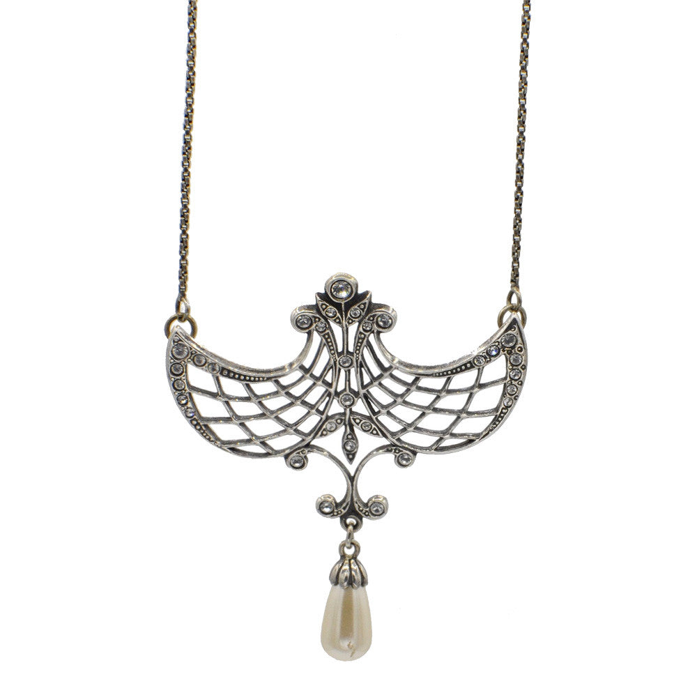 COLLIER ART DÉCO EN ARGENT 925, PERLES NATURELLES ET PIERRES SEMI PRÉCIEUSES - MY LITTLE VENDOME