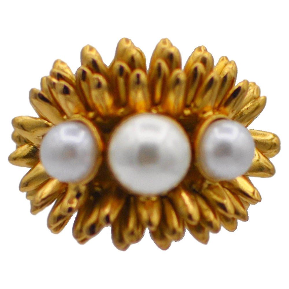 PERLE BAGUE FEMME BAGUE PERLE, BAGUE DOREE BAGUE OR ROSE VENITIEN 14 CARATS BAGUE BOHO BIJOU FLEUR BAGUE AJUSTABLE - MY LITTLE VENDOME