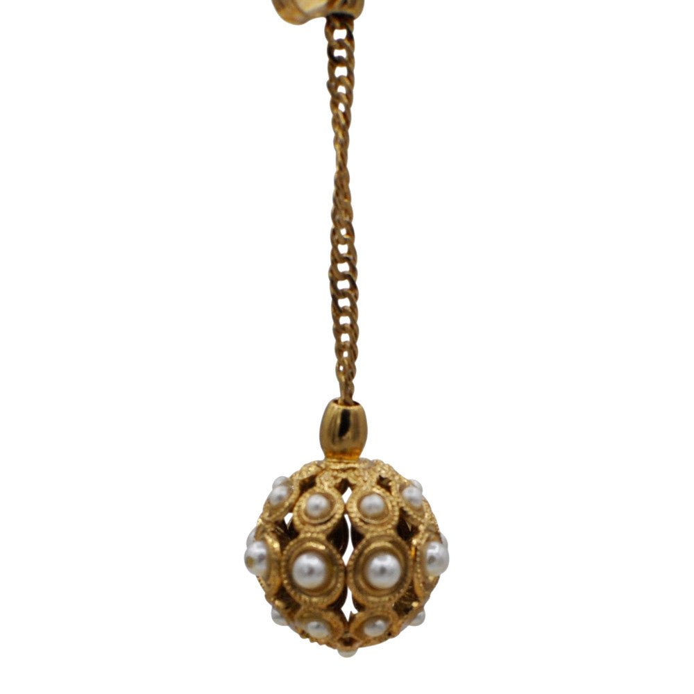 POMPOM & PERLE ART NOUVEAU BOUCLES D'OREILLES PERLE BOUCLES D'OREILLES POMPON BOUCLES D'OREILLES OR ROSE VENITIEN 14 CARATS - MY LITTLE VENDOME
