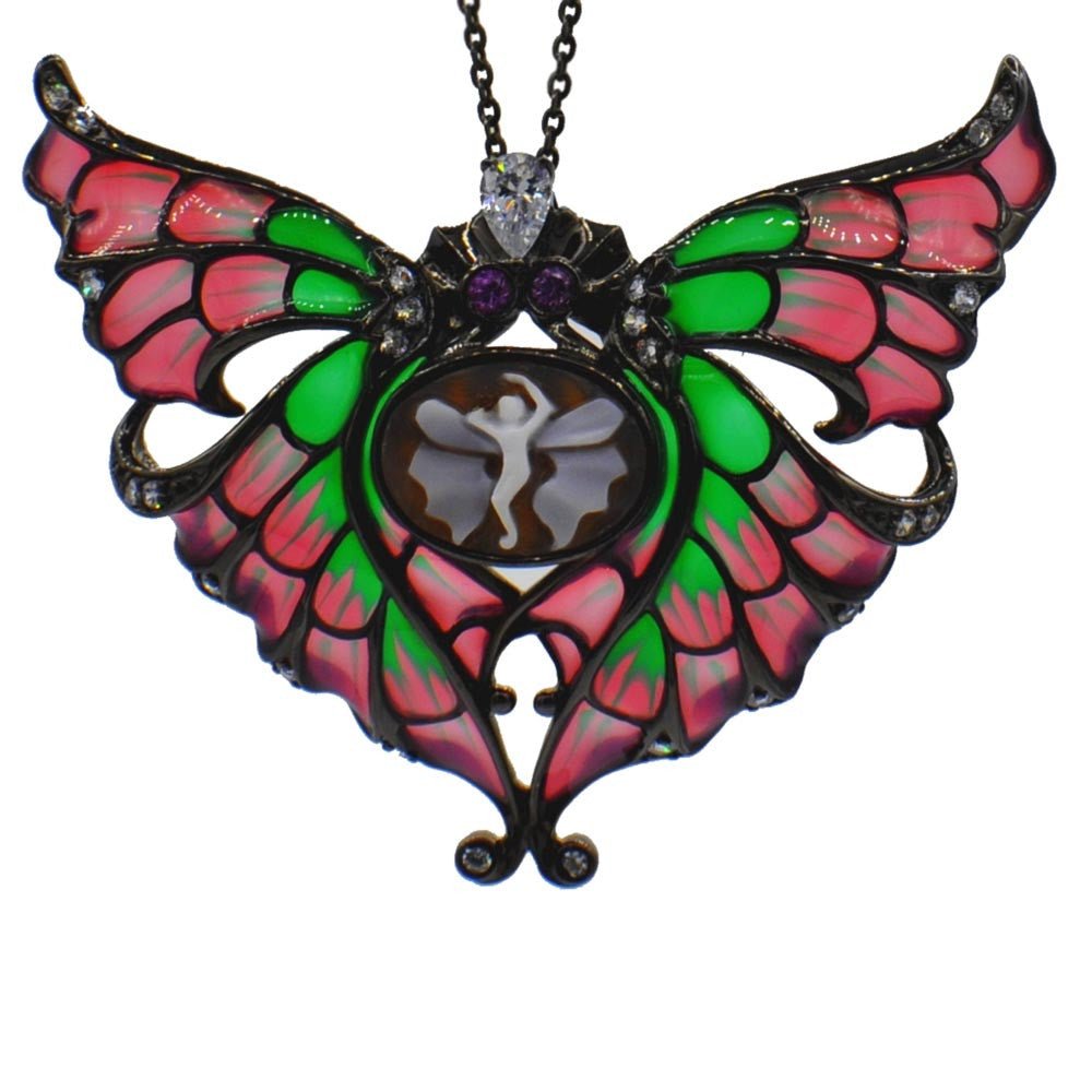 VITRAIL ART NOUVEAU & CAMÉE - PENDENTIF FEMME ARGENT 925 | BIJOUX CAMEE - MY LITTLE VENDOME