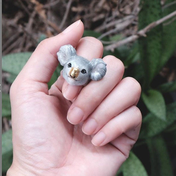 ENAMELLED KOALA RING -ANIMAL RING - MY LITTLE VENDOME
