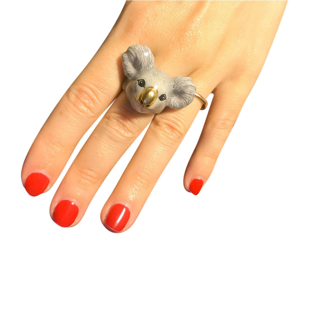 ENAMELLED KOALA RING -ANIMAL RING - MY LITTLE VENDOME