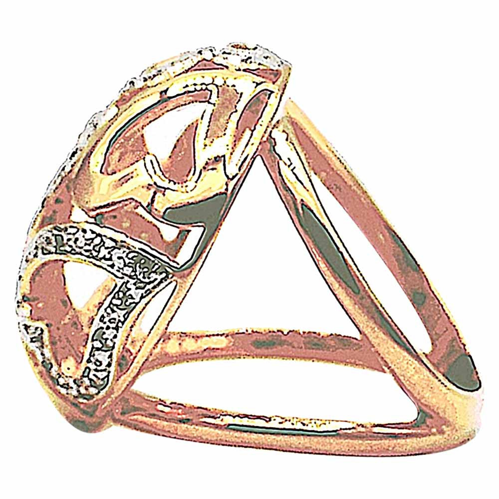 SEVEN HEARTS OPENWORK RING IN VERMEIL WITH NATURAL CRYSTALS - MY LITTLE VENDOME