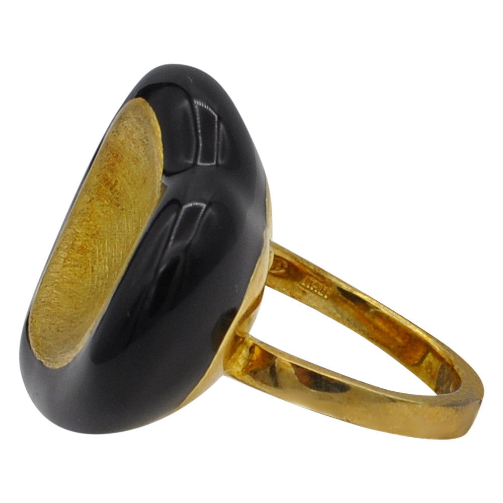 HEART RING BAKELITE GOLD 1950 - POP ART - MY LITTLE VENDOME