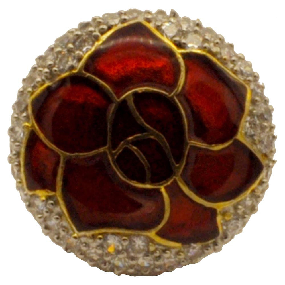 VINTAGE RED ENAMELLED RING IN 925 SILVER - MY LITTLE VENDOME