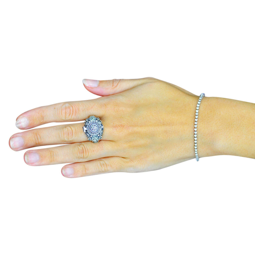 BAGUE POISON VINTAGE EN ARGENT 925 ET MARCASSITE - MY LITTLE VENDOME