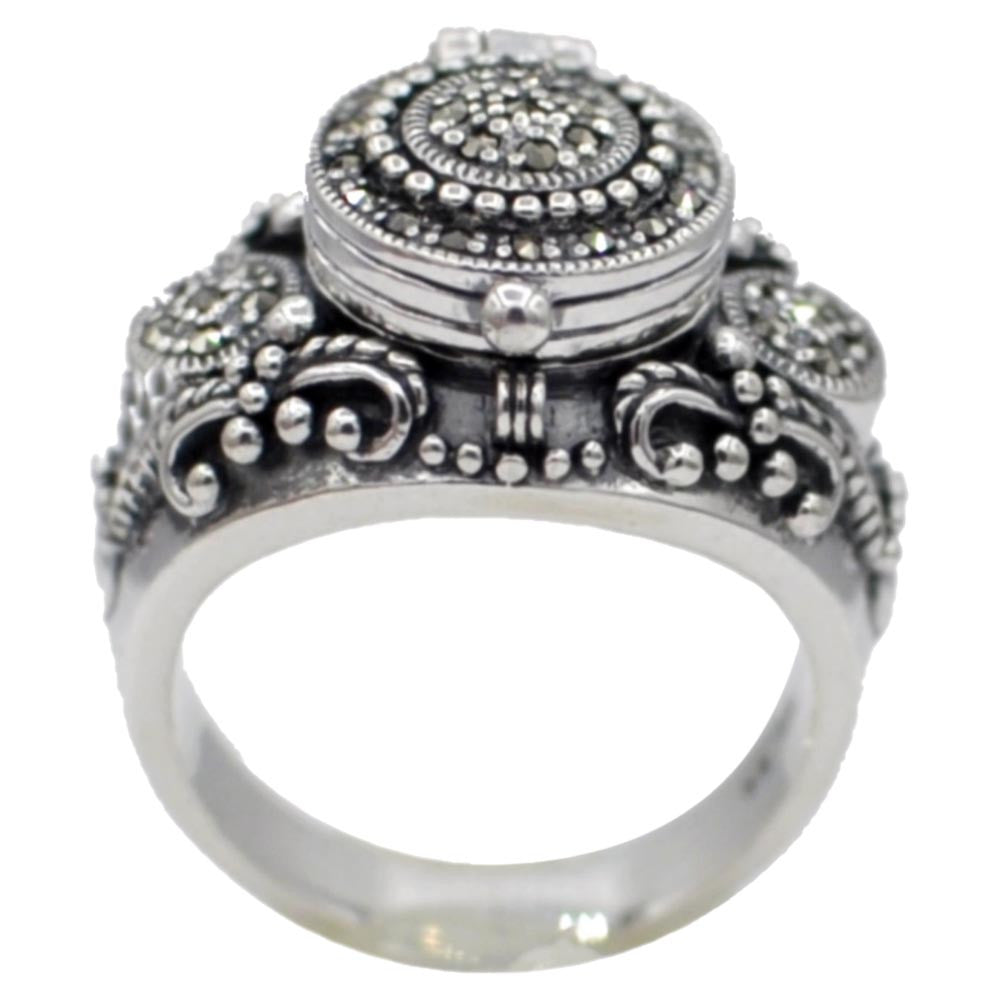 BAGUE POISON VINTAGE EN ARGENT 925 ET MARCASSITE - MY LITTLE VENDOME