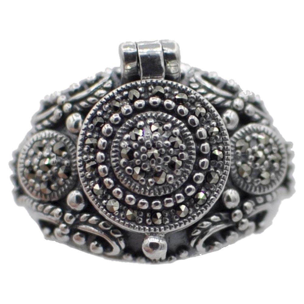 BAGUE POISON VINTAGE EN ARGENT 925 ET MARCASSITE - MY LITTLE VENDOME