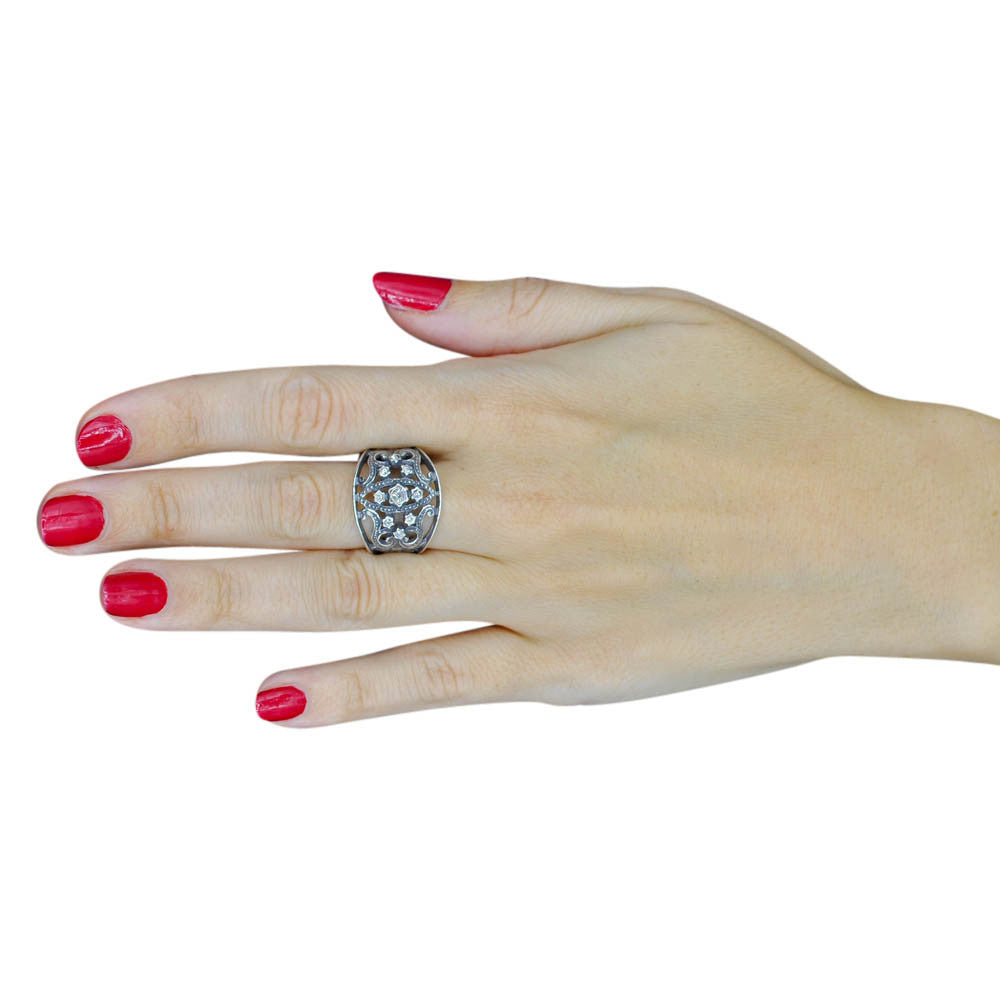 925 SILVER AND SEMI-PRECIOUS STONE ART DECO RING - MY LITTLE VENDOME