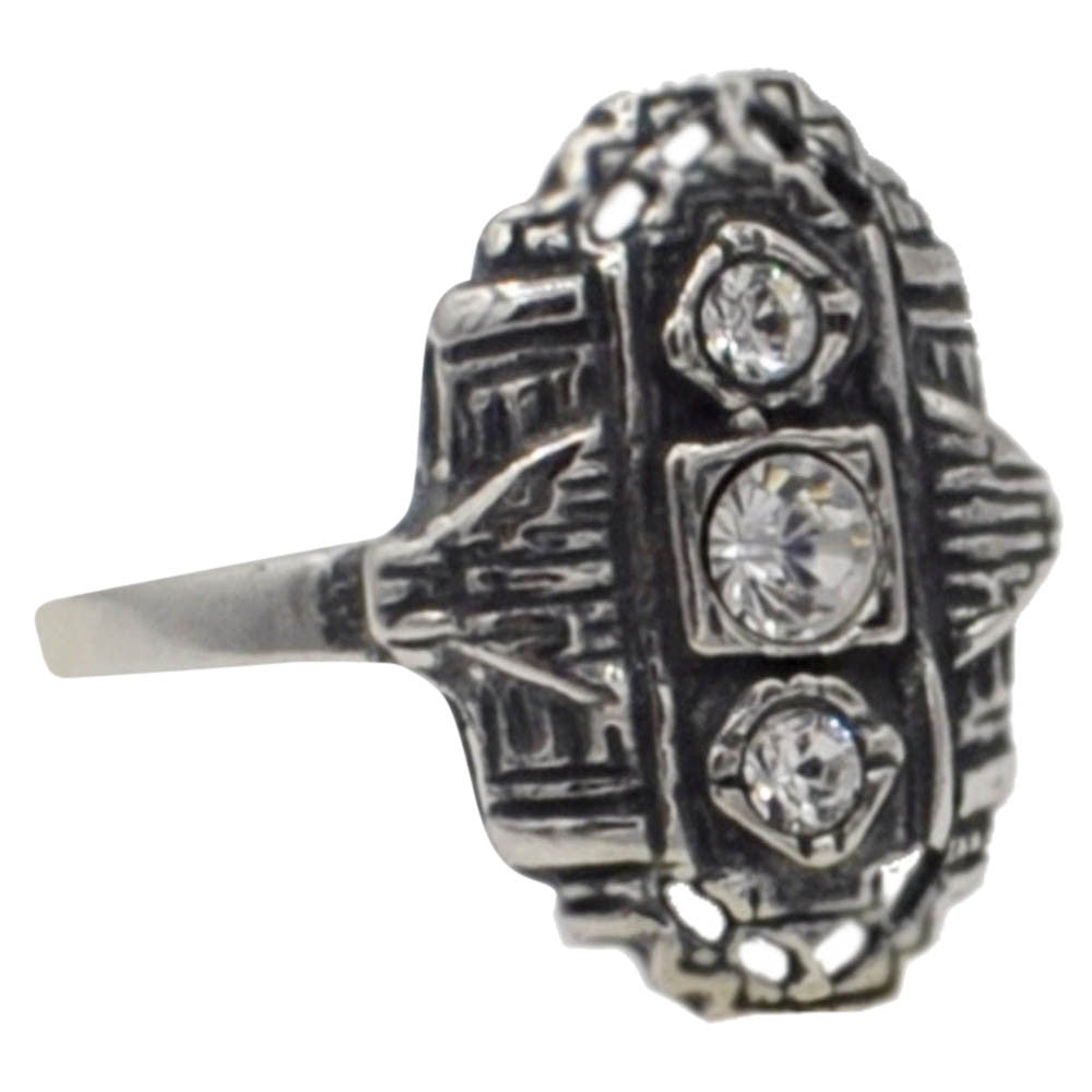 ART DECO RING IN 925 STERLING SILVER AND SEMI-PRECIOUS STONES - MY LITTLE VENDOME