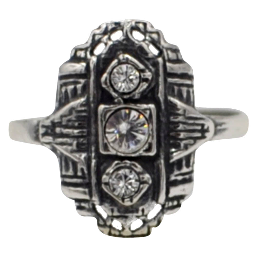 ART DECO RING IN 925 STERLING SILVER AND SEMI-PRECIOUS STONES - MY LITTLE VENDOME