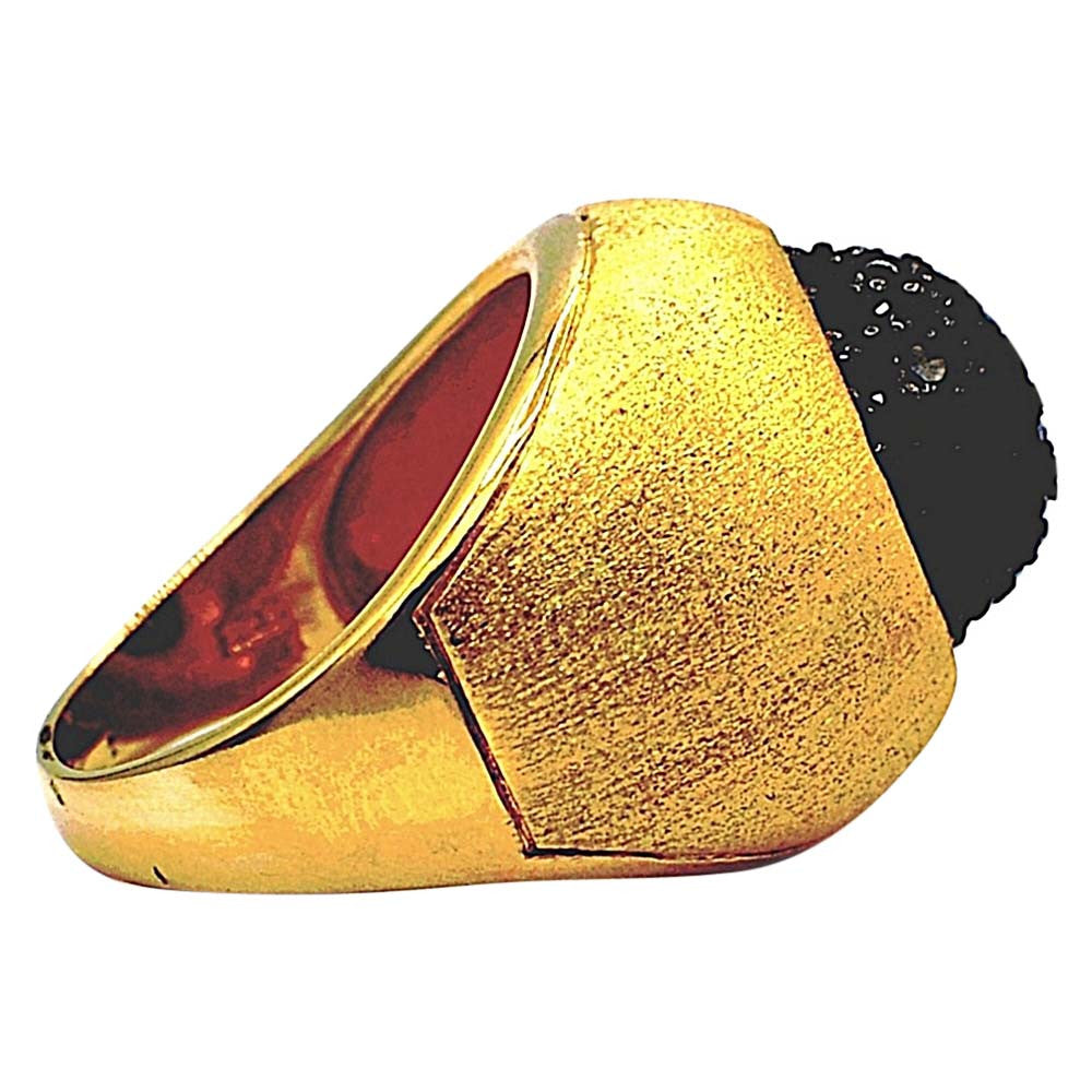 PARISIAN PAVE AND BRUSHED VERMEIL RING - MY LITTLE VENDOME