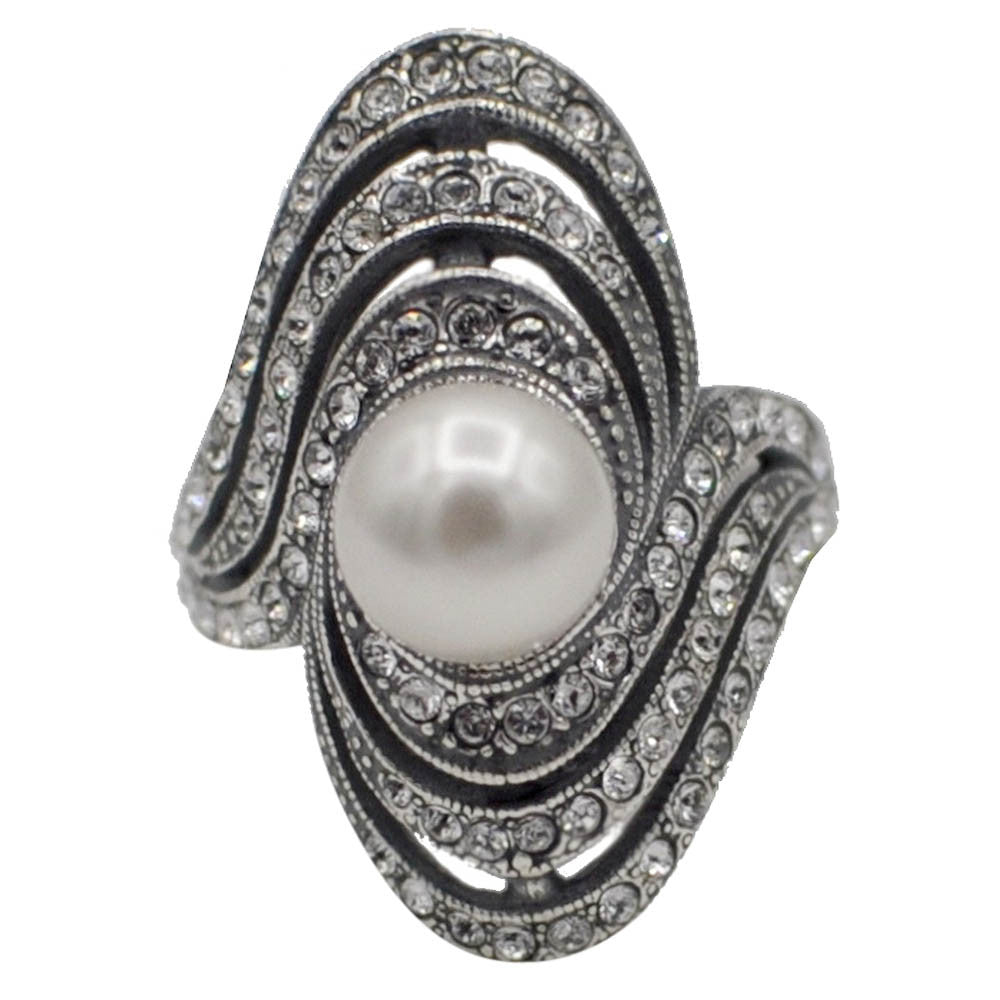 ART DECO 925 SILVER NATURAL PEARL RING - MY LITTLE VENDOME