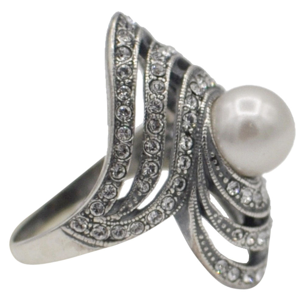 ART DECO 925 SILVER NATURAL PEARL RING - MY LITTLE VENDOME