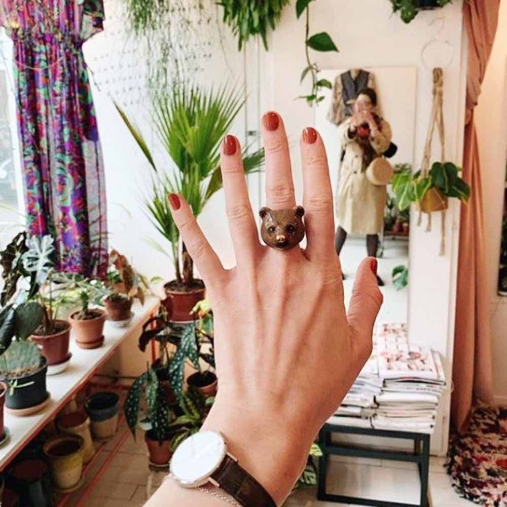 BROWN BEAR RING - ANIMAL RING - MY LITTLE VENDOME