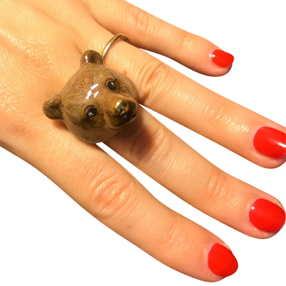 BROWN BEAR RING - ANIMAL RING - MY LITTLE VENDOME