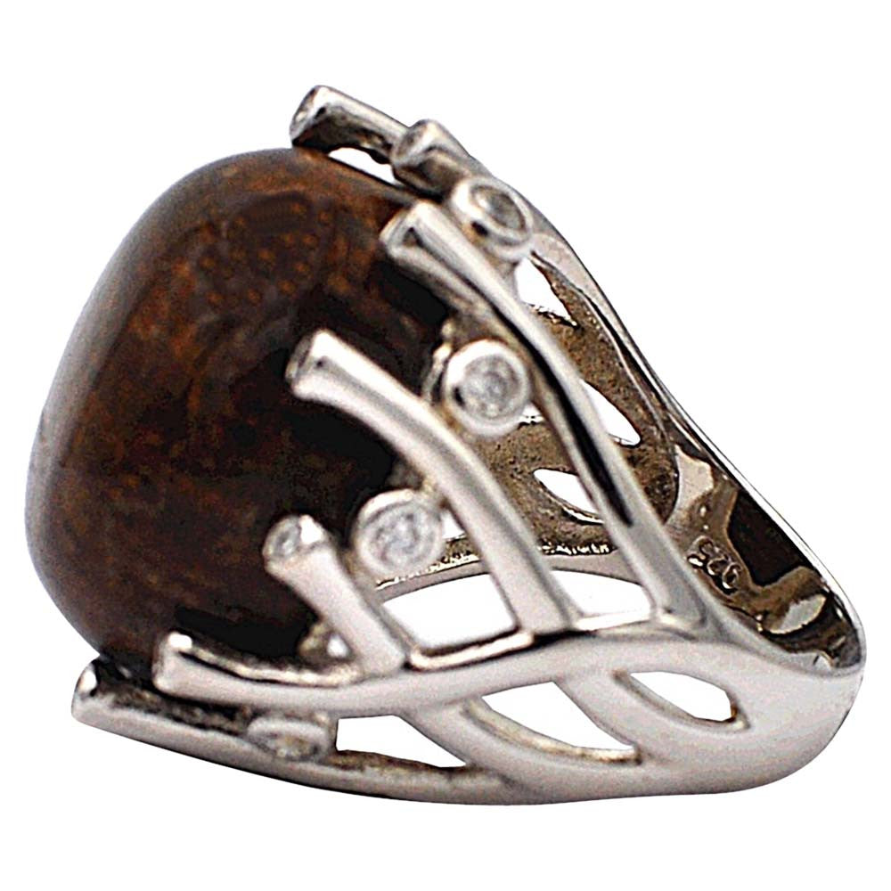 RED TIGER EYE RING SILVER SETTING - MY LITTLE VENDOME