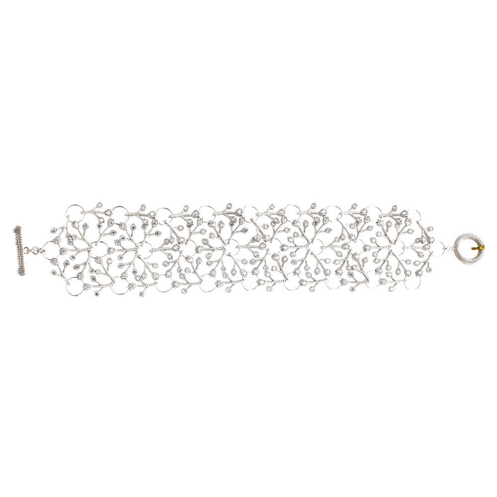 925 SILVER & NATURAL CRYSTAL LACE CHAIN BRACELET - MY LITTLE VENDOME