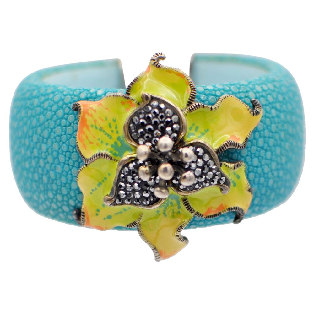 925 SILVER TURQUOISE STINGRAY CUFF BRACELET - MY LITTLE VENDOME