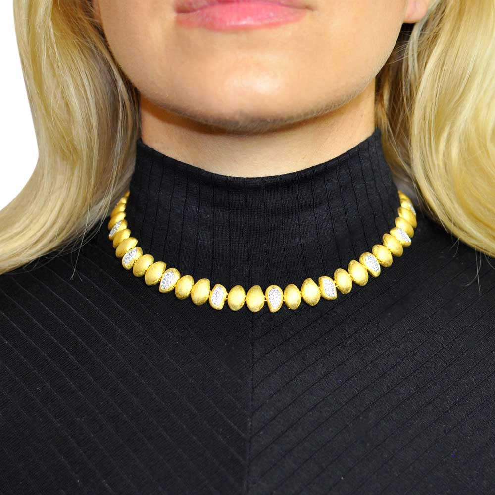CHOKER NECKLACE IN 14 CARAT GOLD AND 925 SILVER - MY LITTLE VENDOME