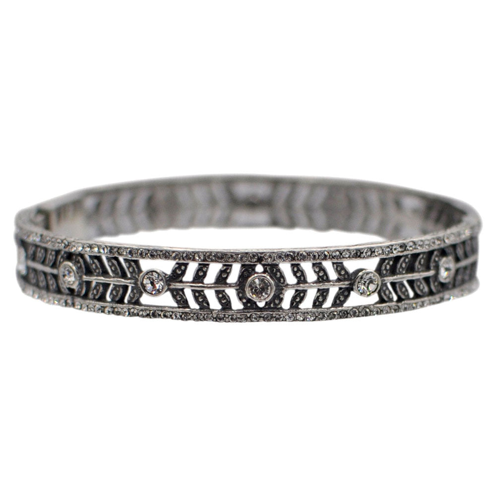 SILVER ART DECO BANGLE - MY LITTLE VENDOME