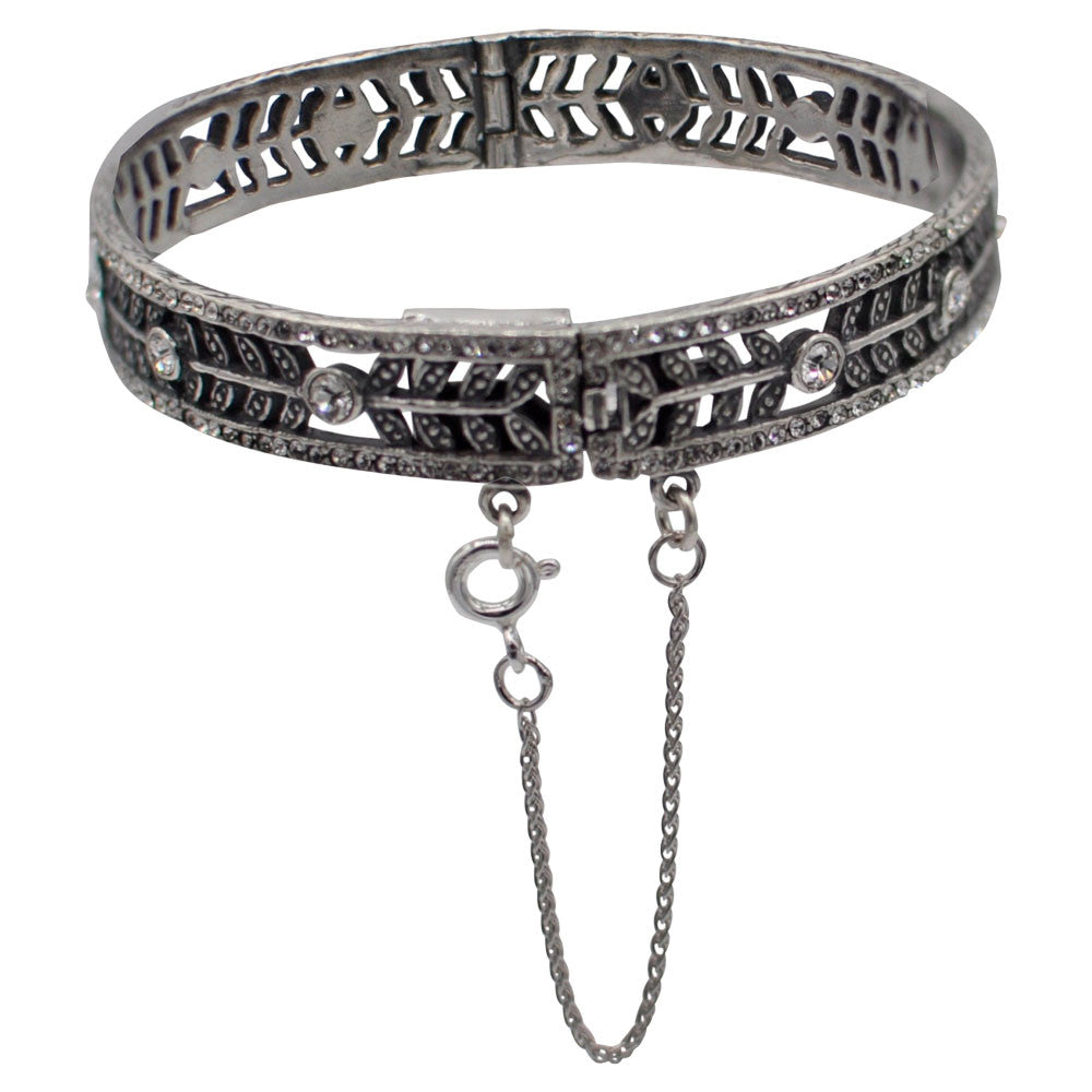 SILVER ART DECO BANGLE - MY LITTLE VENDOME